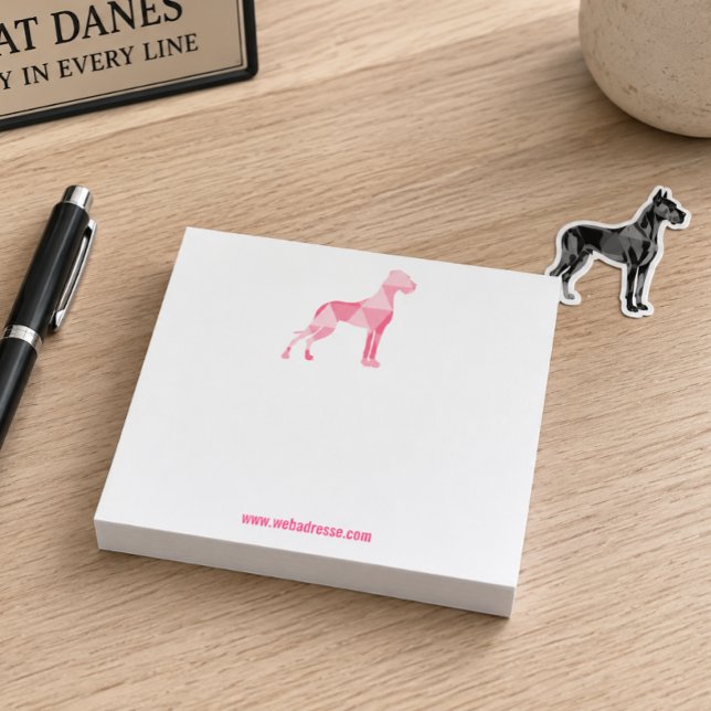 Post-it® Grand Danois rose polygone (Créateur téléchargé)