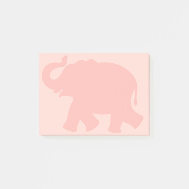 Post-it® Grand éléphant rose silhouette (Devant)