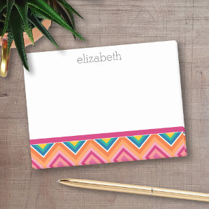 Post-it® Grand Motif coloré Chevron avec nom
