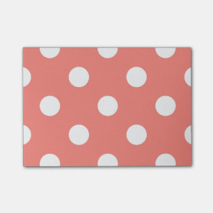 Post-it® Grand pois - blanc sur le rose de corail