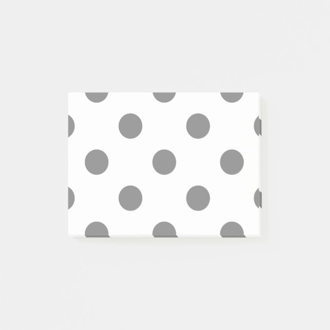 Post-it® Grand pois - gris sur le blanc (Devant)