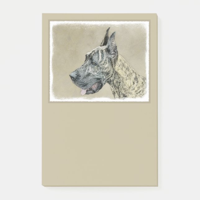 Post-it® Grande Danse (Brindle) Peinture - Art Chien origin (Devant)