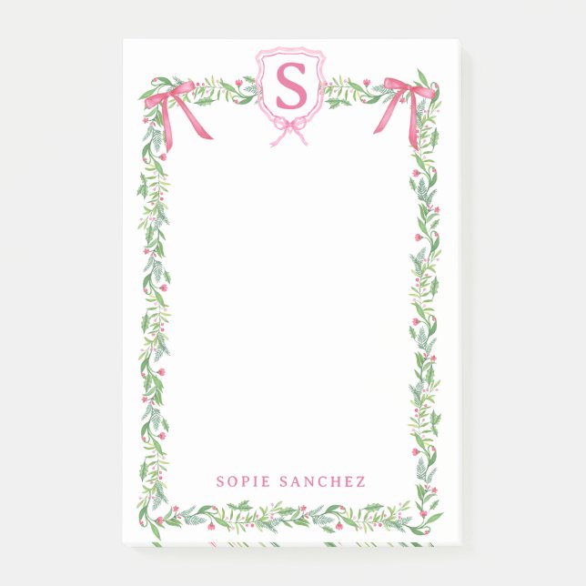 Post-it® Grandmillennial À feuillage persistant Swag avec M (Devant)