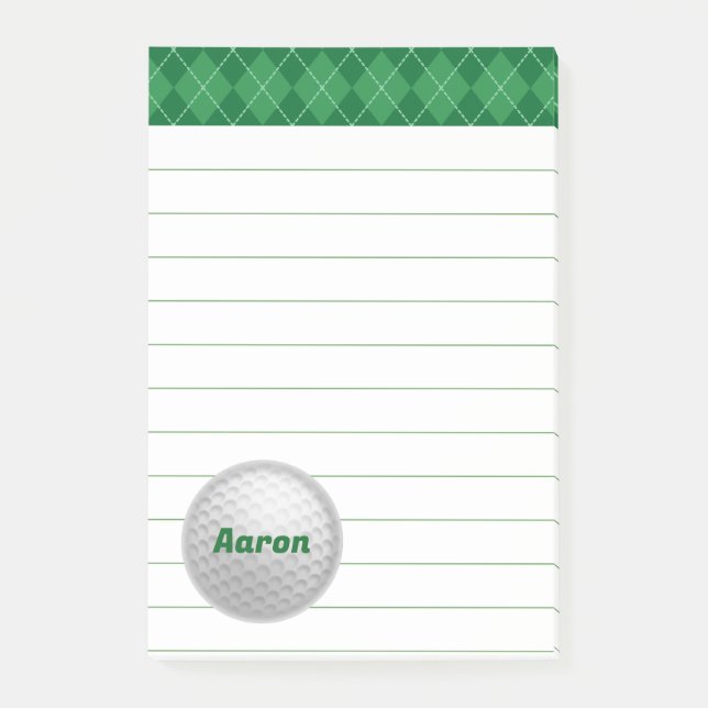 Post-it® Grands blocs-notes autocollants de golf personnali (Devant)
