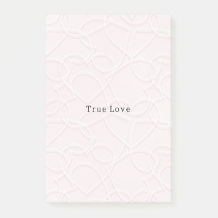 Post-it® Grands cœurs blancs romantiques roses Saint-Valent
