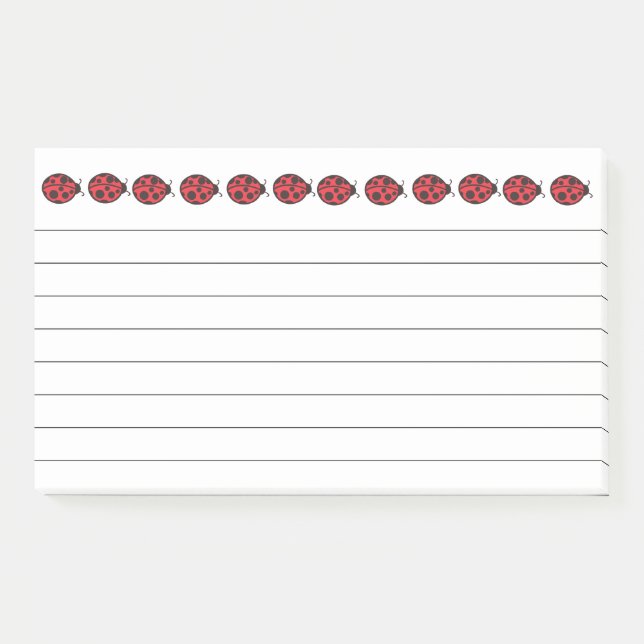 Post-it® Grands Papillons Autocollants Rouge Ladybug (Devant)