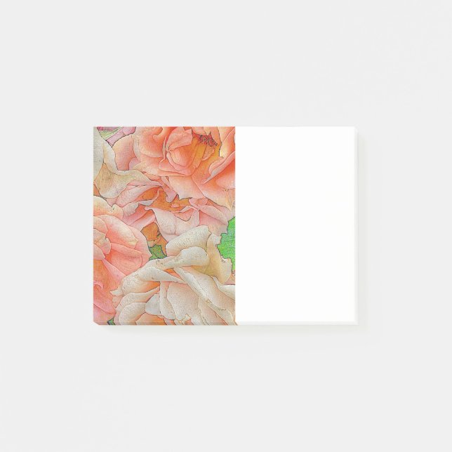 Post-it® Grands roses de jardin, oranges (Devant)