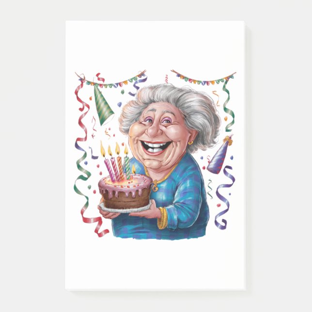 Post-it® Granny Anniversaire Grand Sourire (Devant)