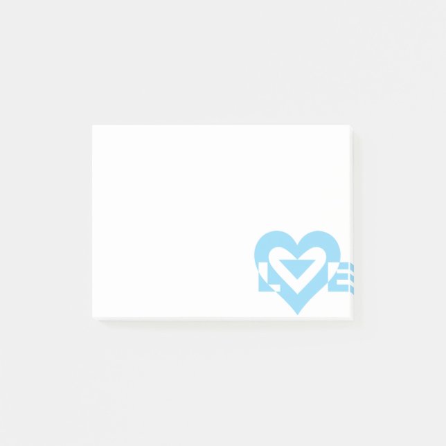 Post-it® Graphique d'amour cool, Bleu (Devant)
