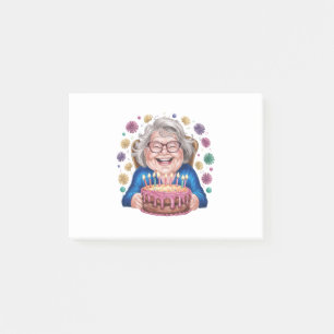 Post-it® Graphique de joyeux anniversaire Mamie Lunettes