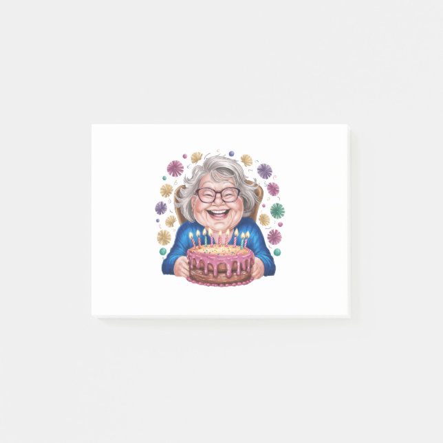Post-it® Graphique de joyeux anniversaire Mamie Lunettes (Devant)