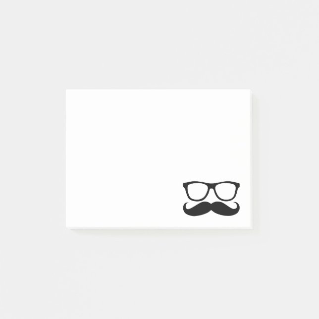 Post-it® Graphique noir nerd de moustache (Devant)