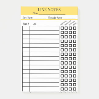 Post-it® Graphique Notes de ligne d'acteur