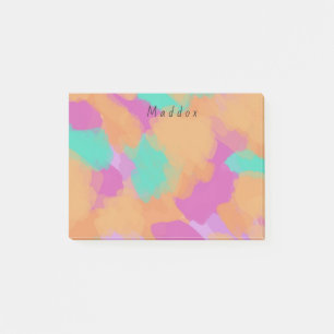 Post-it® Gras coloré Artiste moderne Motif + Nom personnali