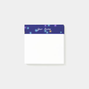 Post-it® Gravure de lune et d'étoiles vintage Script 3" x 3