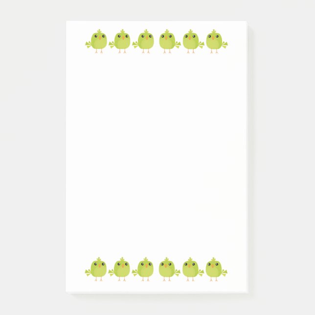 Post-it® Green Bird Cartoon   (Devant)