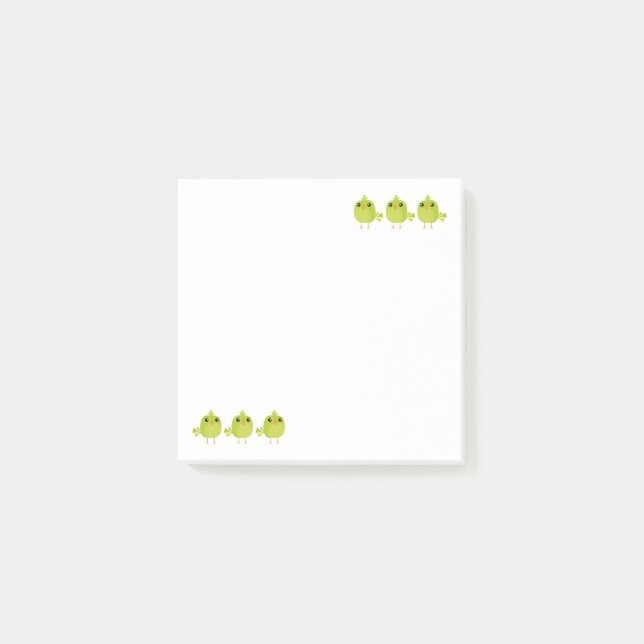 Post-it® Green Bird Cartoon   (Devant)