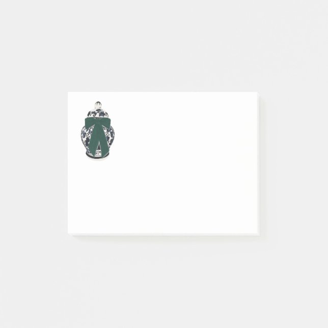Post-it® Green Bow Chinoiserie Vase Post-it Notes (Devant)