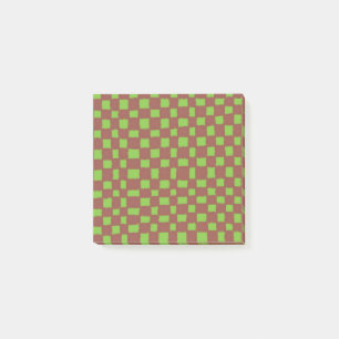 Post-it® Green Brown Checkerboard À damiers Motif