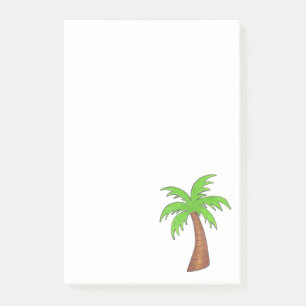 Post-it® Green Brown Tropical Island Palm Tree Beach Vacay