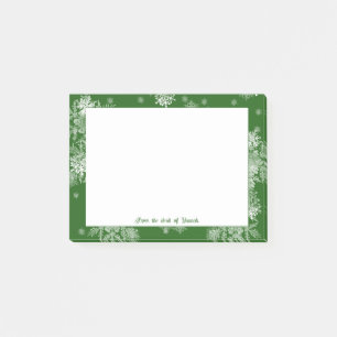 Post-it® Green Christmas Snowflakes Notes personnalisées