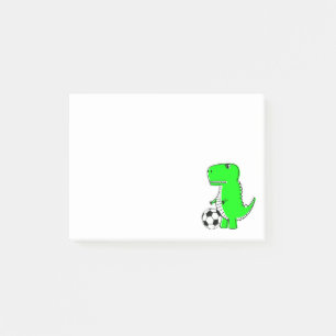 Post-it® Green Dinosaur Aime Le Football Post-it Notes