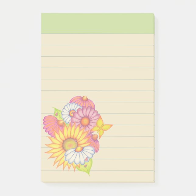 Post-it® Green Fleur sauvage Post Notes (Devant)
