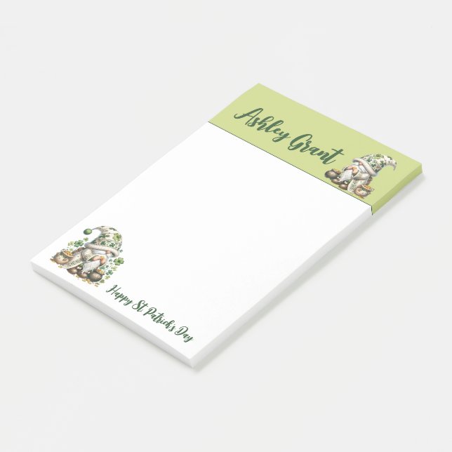 Post-it® Green Holiday Gnome Writing Pad (Incliné)
