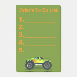 Post-it® Green Monster Truck To Do Liste Publier des notes