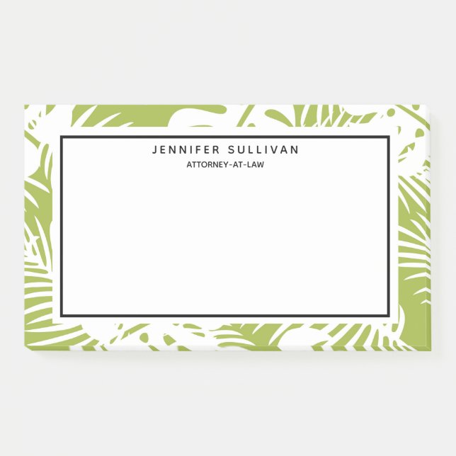 Post-it® Green Palm Feuille Rainforest Motif (Devant)