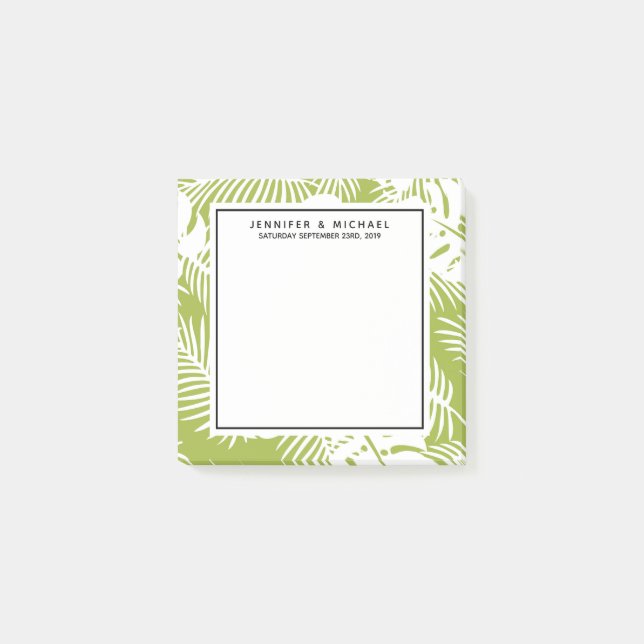 Post-it® Green Palm Leaves Rainforest Pattern (Devant)