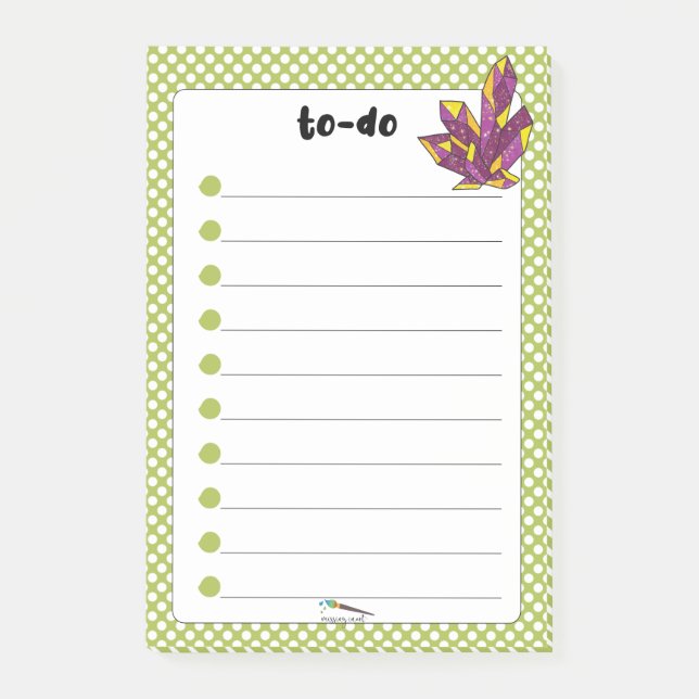 Post-it® Green Polka Dot Red Diamond TO DO (Devant)