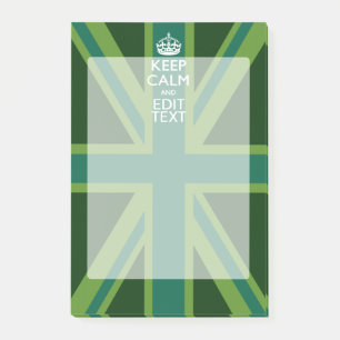 Post-it® Green Teal Keep Calm And Have Your Text Union Jack
