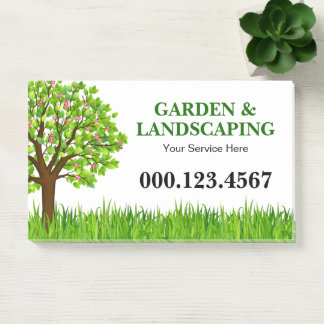 Post-it® Green Tree Grass Landscaping Service Business