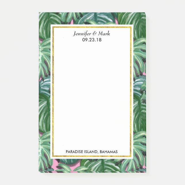 Post-it® Green Tropical Feuilles Foliage Personnalisé Maria (Devant)