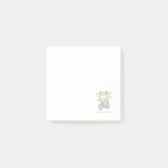 Post-it® Grenouille Mignonne à Vélo | Art de Grenouille Kaw (Devant)