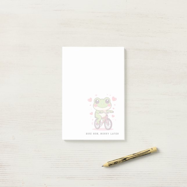 Post-it® Grenouille Mignonne à Vélo | Cadeau Drôle pour les (Sur un bureau)