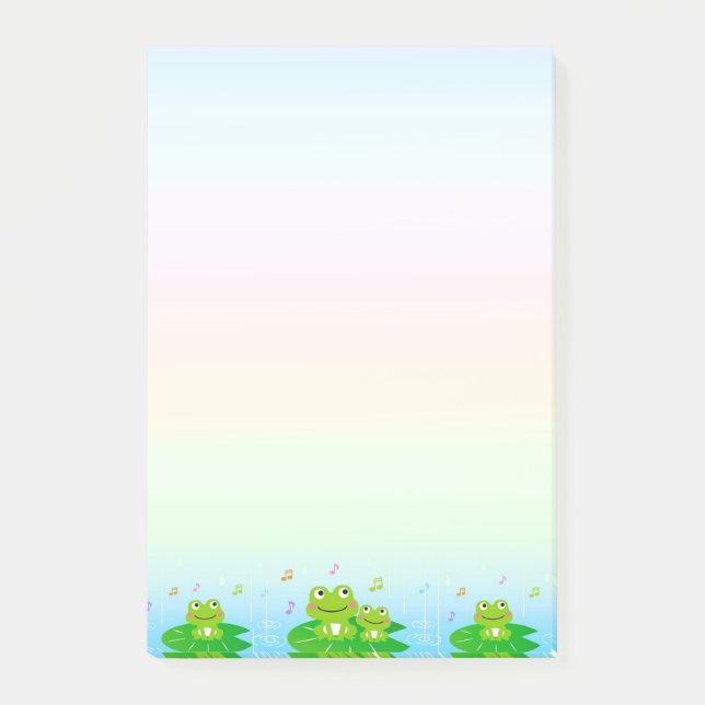 Post-it® Grenouilles mignonnes sur des couleurs pastel (Devant)