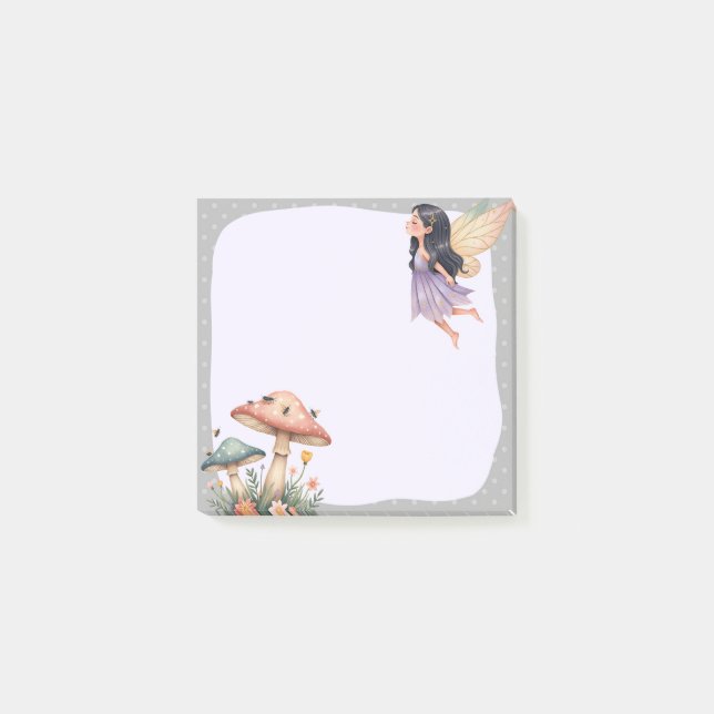 Post-it® Grey Fairy Memo Pad – Mystical Note-Taking (Devant)