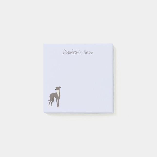 Post-it® Greyhound Cartoon Dog Notes postales personnalisée (Devant)