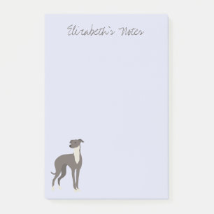 Post-it® Greyhound Cartoon Dog Notes postales personnalisée