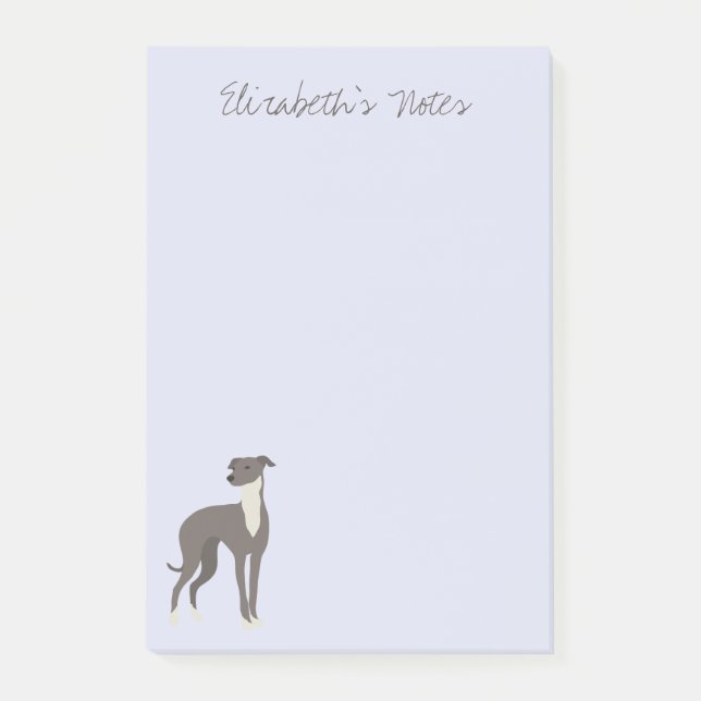 Post-it® Greyhound Cartoon Dog Notes postales personnalisée (Devant)