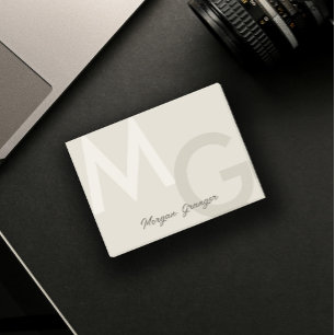 Post-it® Grige Minimal Nettoyer Moderne Grand Monogramme