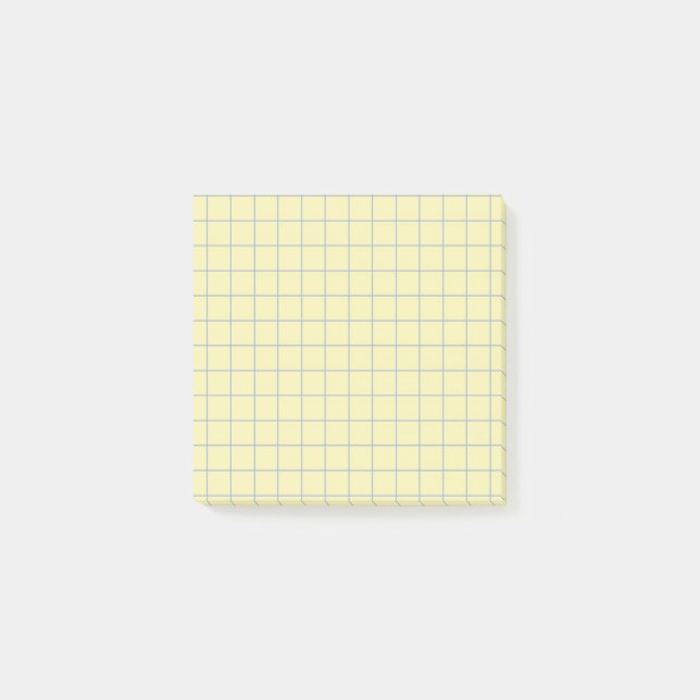 Post-it® Grille claire jaune pâle À damiers Motif (Devant)