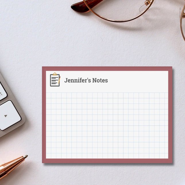 Post-it® Grille graphique avec Porte - bloc et stylo rouge (Graph Grid with Clipboard and Pen Red Post-it Notes)