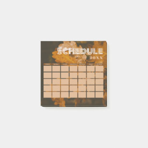 Post-it® Grille photo Brown et noire Horaire mensuel 20XX