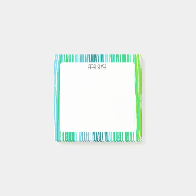 Post-it® Grilles vertes personnalisées Chic Monogramme pers (Devant)