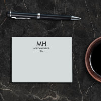 Gris argent noir Minimal Propres Initiales