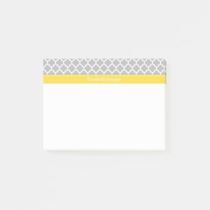 Post-it® Gris Blanc Marocain #5 Ananas Monogramme Initiales