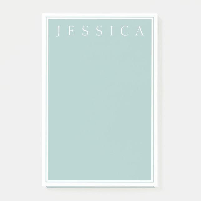 Post-it® Gris Bleu Ardoise Clair | Votre Nom (Devant)